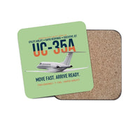 Thumbnail for UC-35A Citation Ultra Rapid Utility Airlift design on light green 1 piece coaster