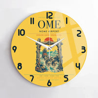 Thumbnail for Nome Airport (OME) design on yellow no frame wall clock