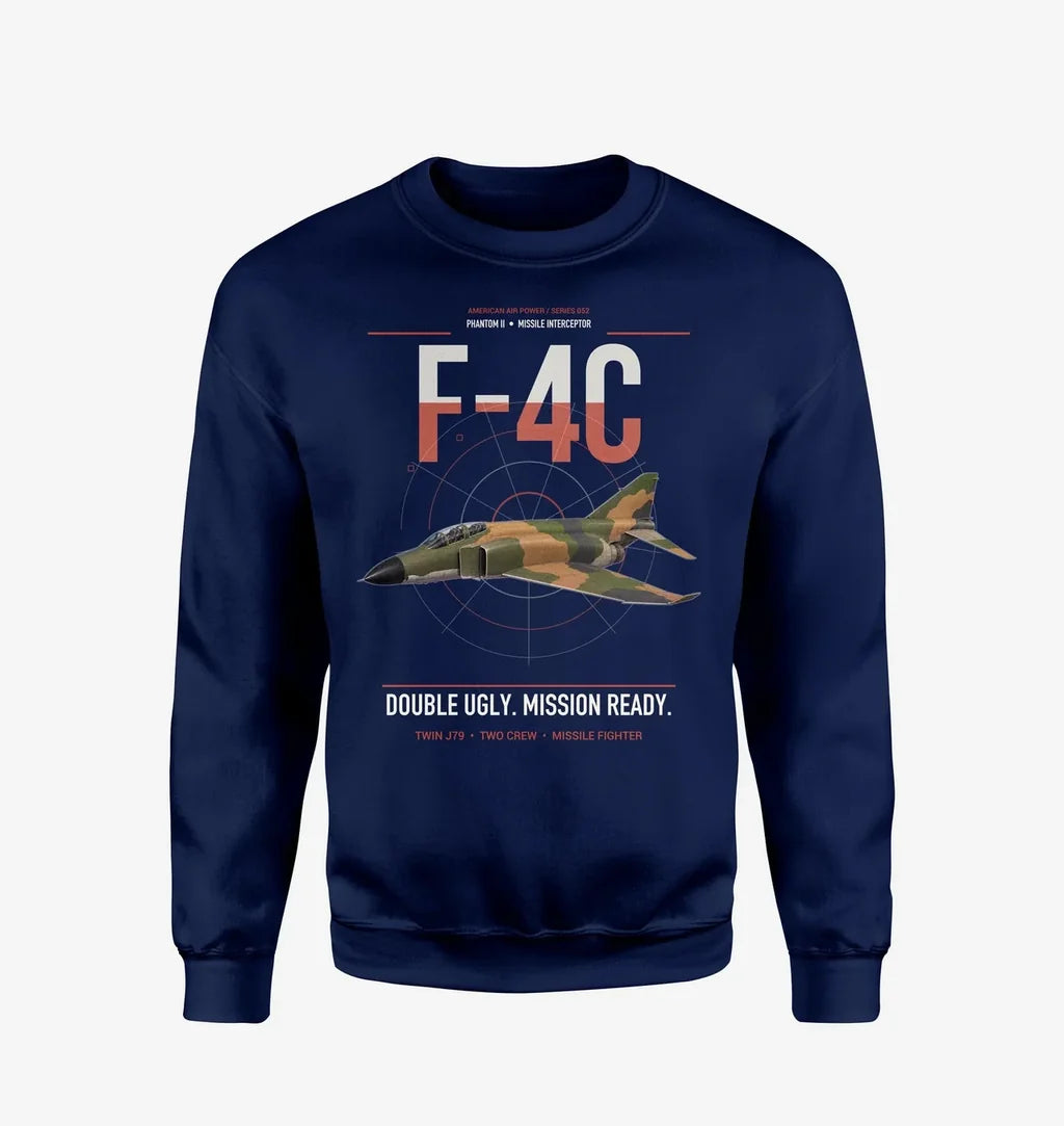 F-4C Phantom II design on navy blue sweatshirt