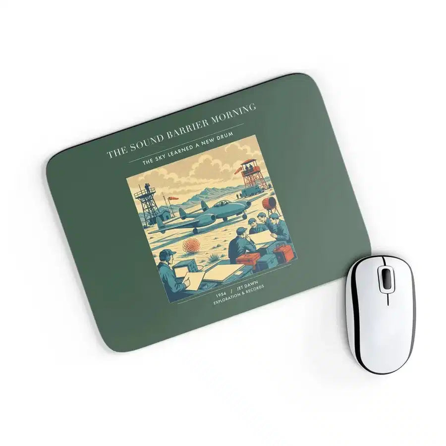 VINTAGE G4459 - The Sound Barrier Morning - Designed Mouse Pads design on darkgreen rectangle