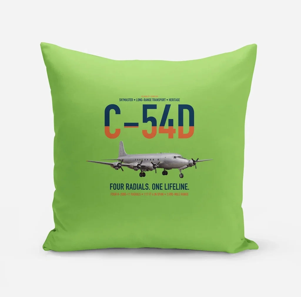 C-54D Skymaster design on light green pillow