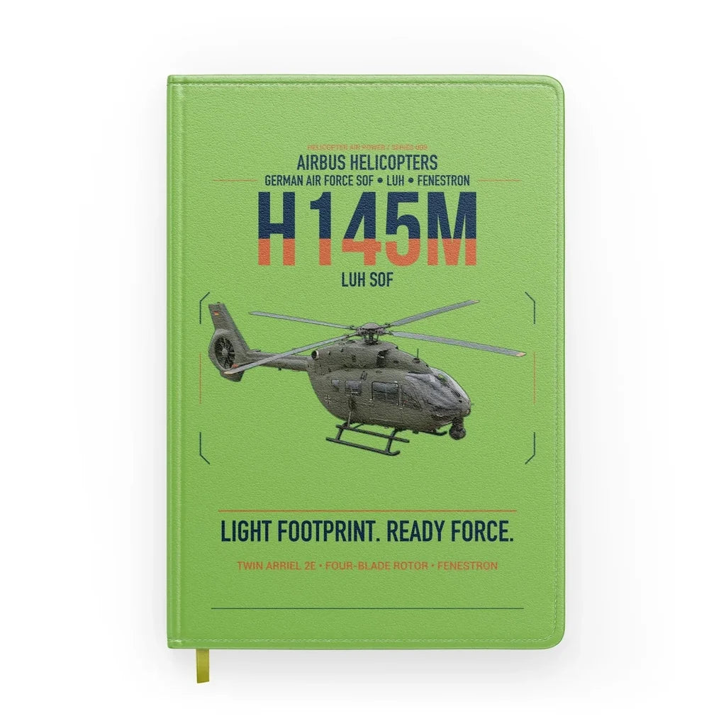 Airbus Helicopters H145M LUH SOF design on light green notebook