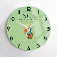 Thumbnail for Nice Côte d’Azur Airport (NCE) design on light green no frame wall clock