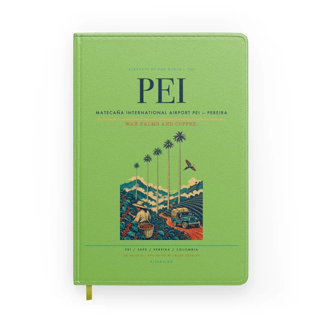 Matecaña International Airport (PEI) design on light green notebook