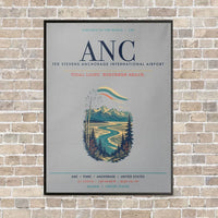 Thumbnail for Ted Stevens Anchorage International Airport ANC vertical canvas print - framed - light gray background