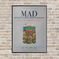 Thumbnail for Adolfo Suarez Madrid-Barajas Airport MAD vertical canvas print - framed - light gray background