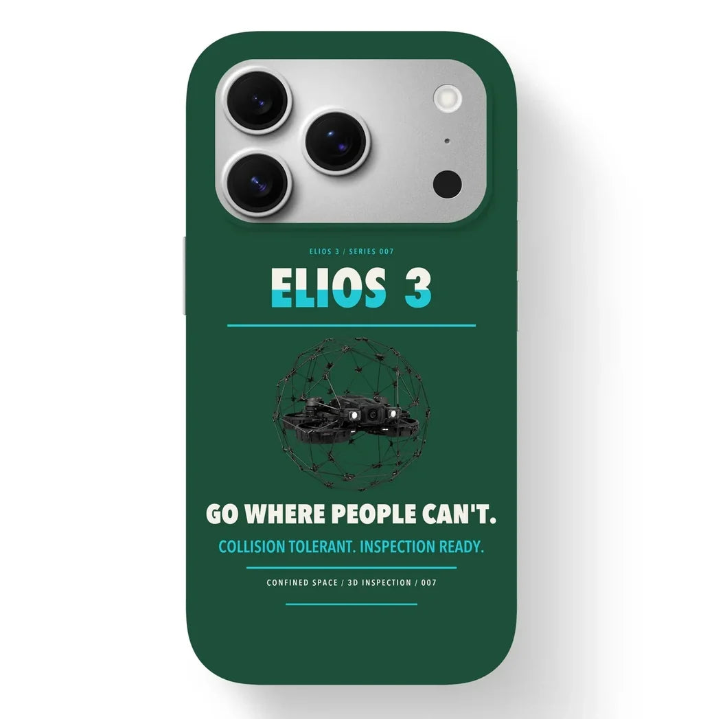 Flyability Elios 3 Case design on dark green iphone case