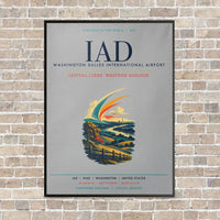Thumbnail for Washington Dulles International Airport IAD vertical canvas print - framed - light gray background