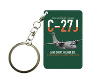 Thumbnail for C-27J Spartan design on dark green designed key chain, double-side print