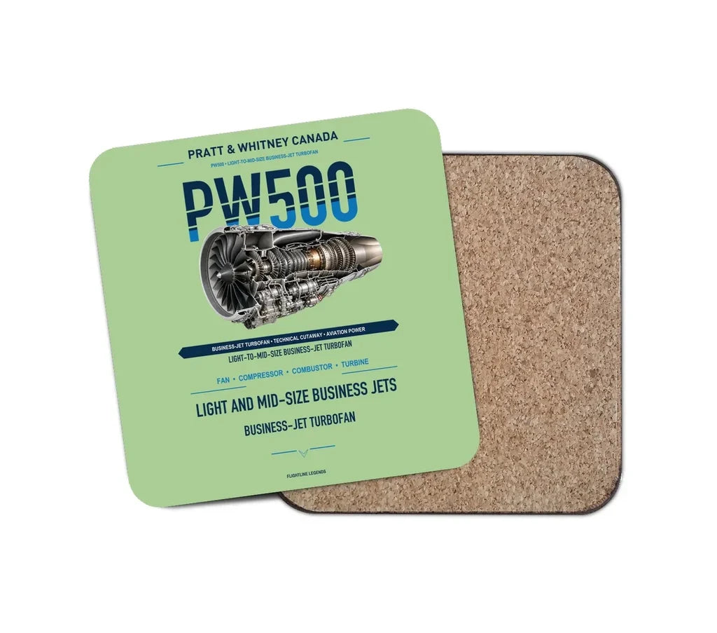 PW500 design on light green 1 piece coaster