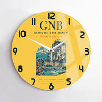 Thumbnail for Grenoble-Isère Airport (GNB) design on yellow no frame wall clock