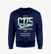 Thumbnail for Cessna 175 Skylark design on navy blue sweatshirt