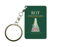 Thumbnail for Rotorua Regional Airport ROT Key Chain design on dark green key chain