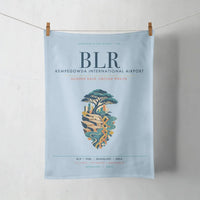 Thumbnail for Kempegowda International Airport Bengaluru (BLR) design on light blue towel