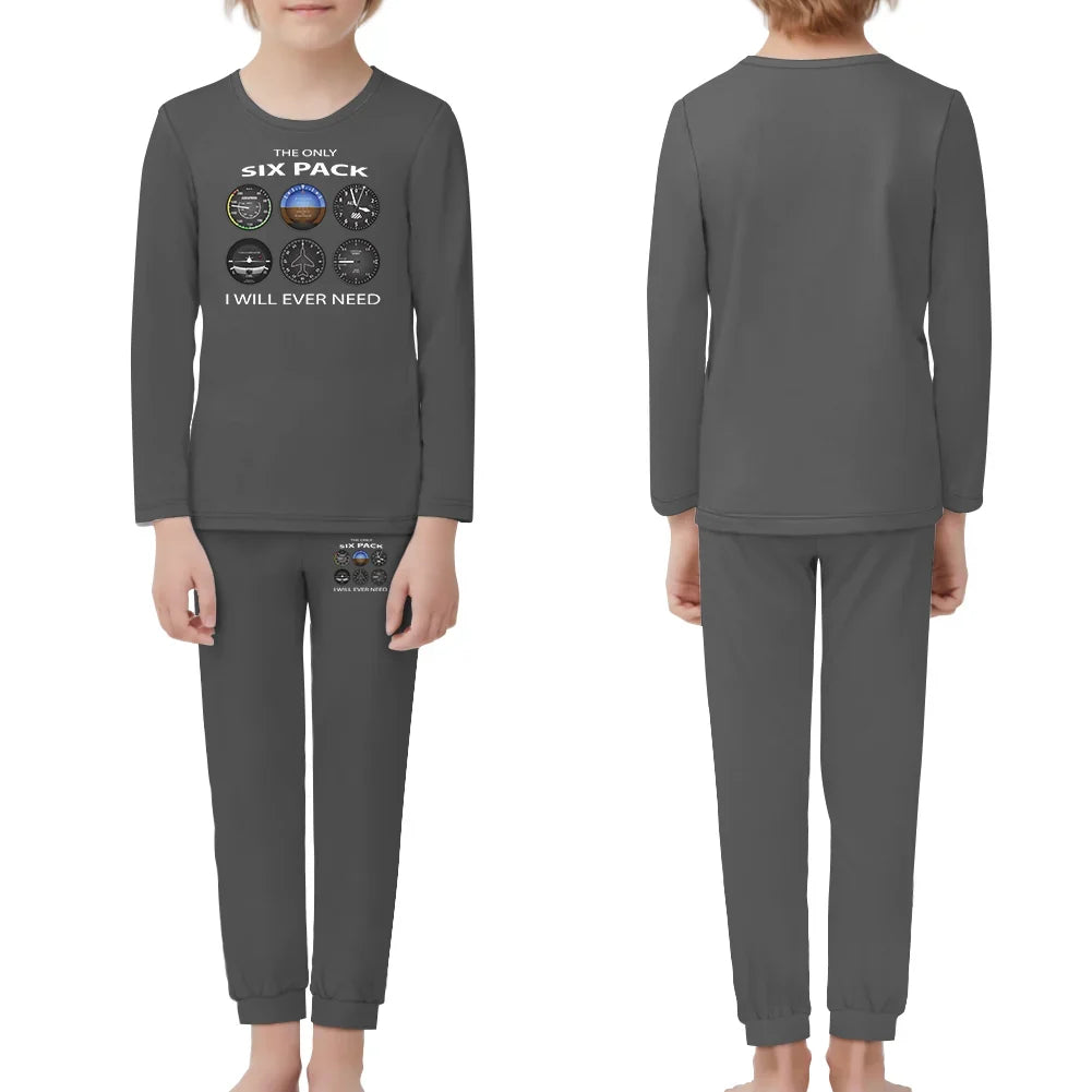 The Only Six Pack I Will Ever Need children pajamas - Gray