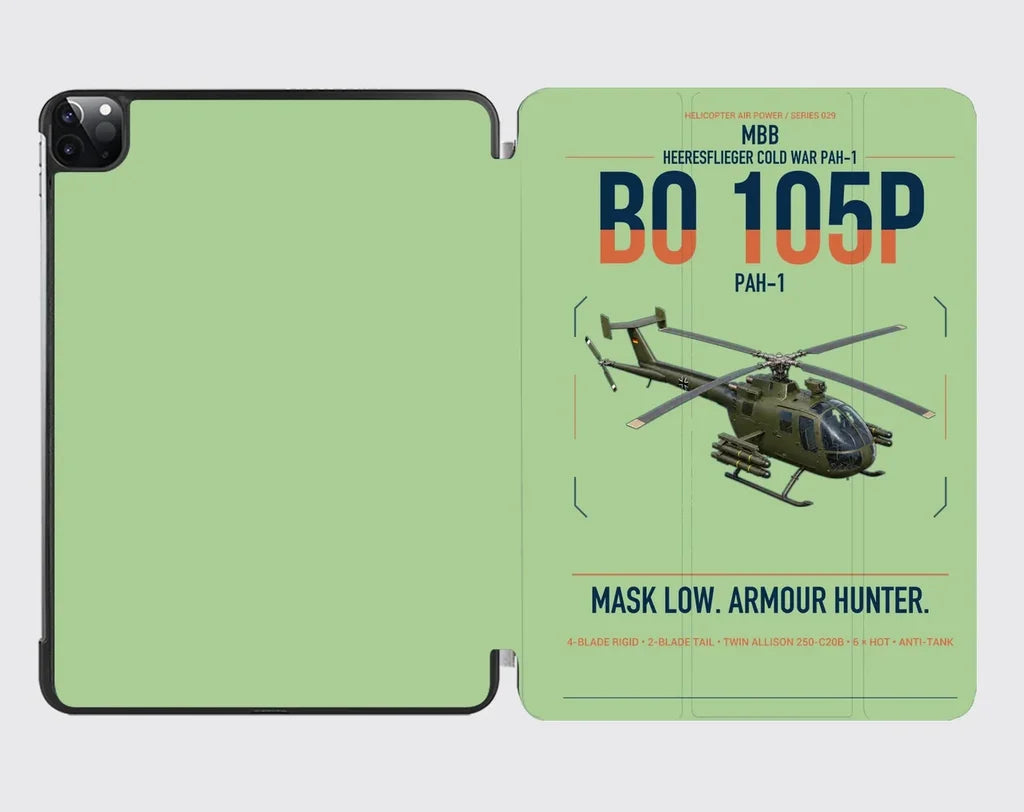 MBB BO 105P PAH-1 design on light green ipad tablet case