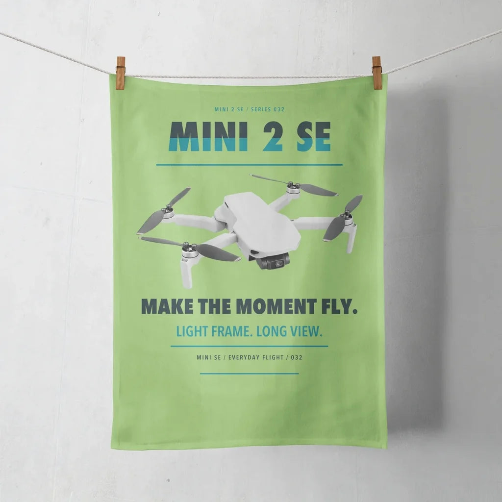 DJI Mini 2 SE design on light green towel