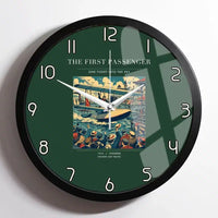 Thumbnail for VINTAGE G4007 - The First Passenger - Designed Wall Clocks design on darkgreen framed