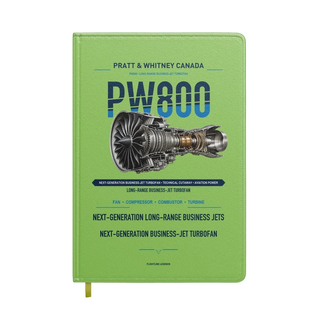 PW800 design on light green notebook