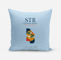 Thumbnail for Stuttgart Airport (STR) design on light blue pillow