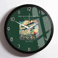 Thumbnail for VINTAGE G4045 - The Weather Flight - Designed Wall Clocks design on darkgreen framed