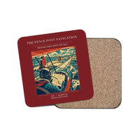 Thumbnail for The Fence Post Navigation - Designed Coasters design on dark red 1-piece