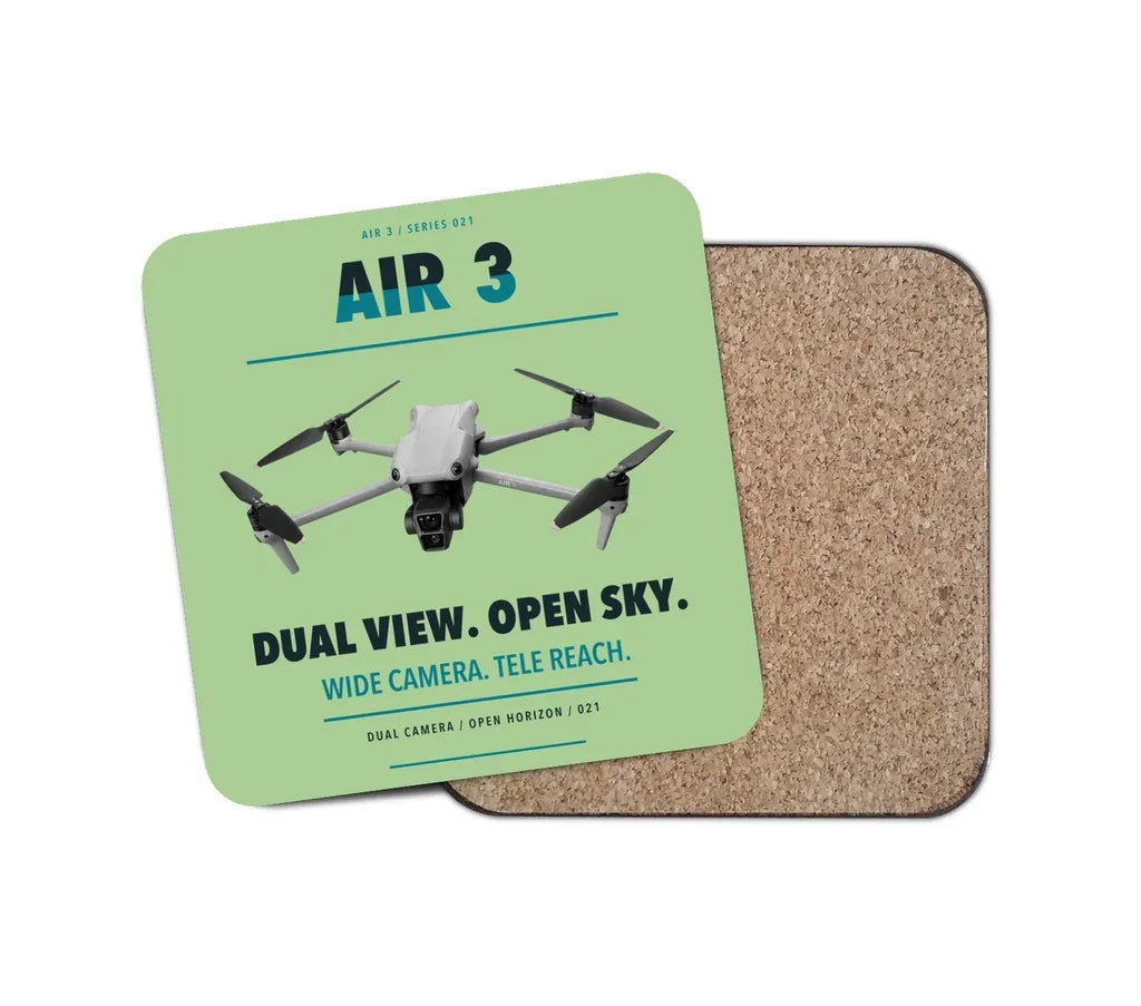 DJI Air 3 design on light green 1 piece coaster