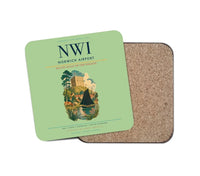 Thumbnail for Norwich Airport (NWI) design on light green 1 piece coaster