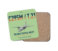 Thumbnail for Airbus C295M T.21 design on light green 1 piece coaster