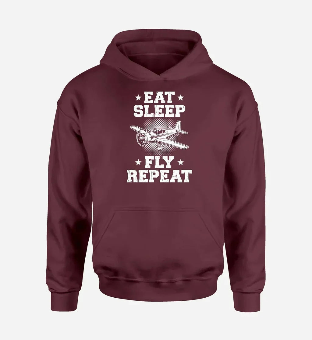 Eat Sleep Fly Repeat - Dark Red