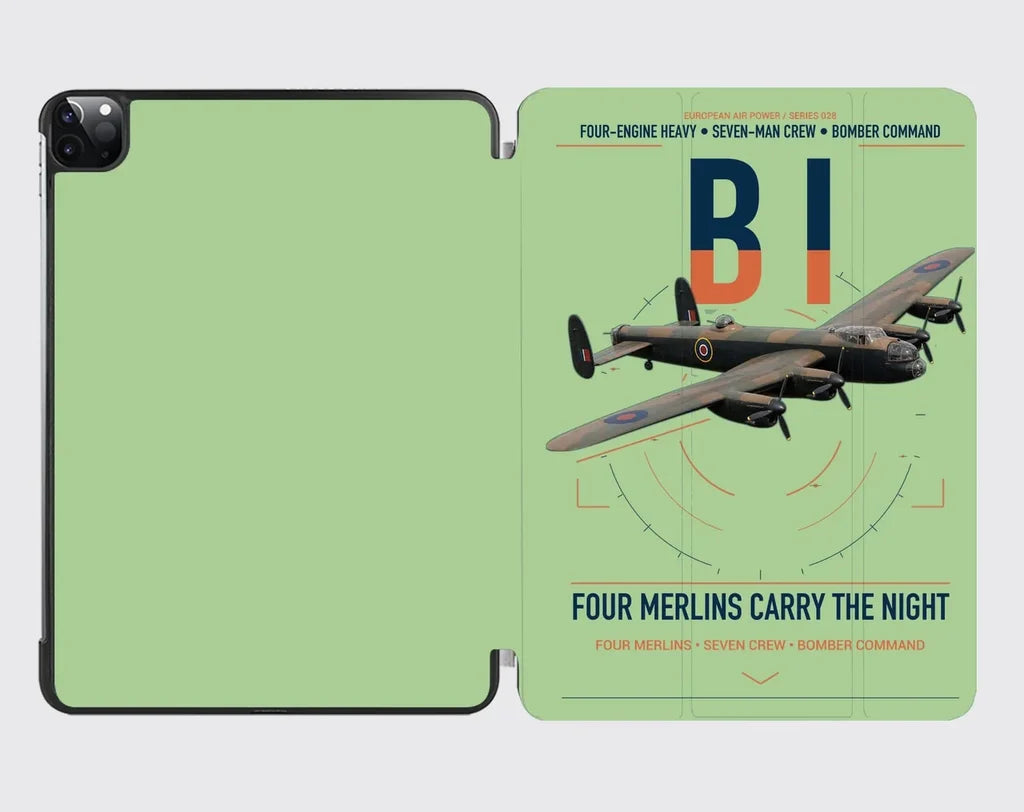 Avro Lancaster B I design on light green ipad tablet case