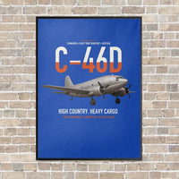 Thumbnail for C-46D Commando vertical canvas print - framed - blue background