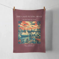 Thumbnail for VINTAGE G4079 - The Last Flying Boat - Designed Towels design on darkred