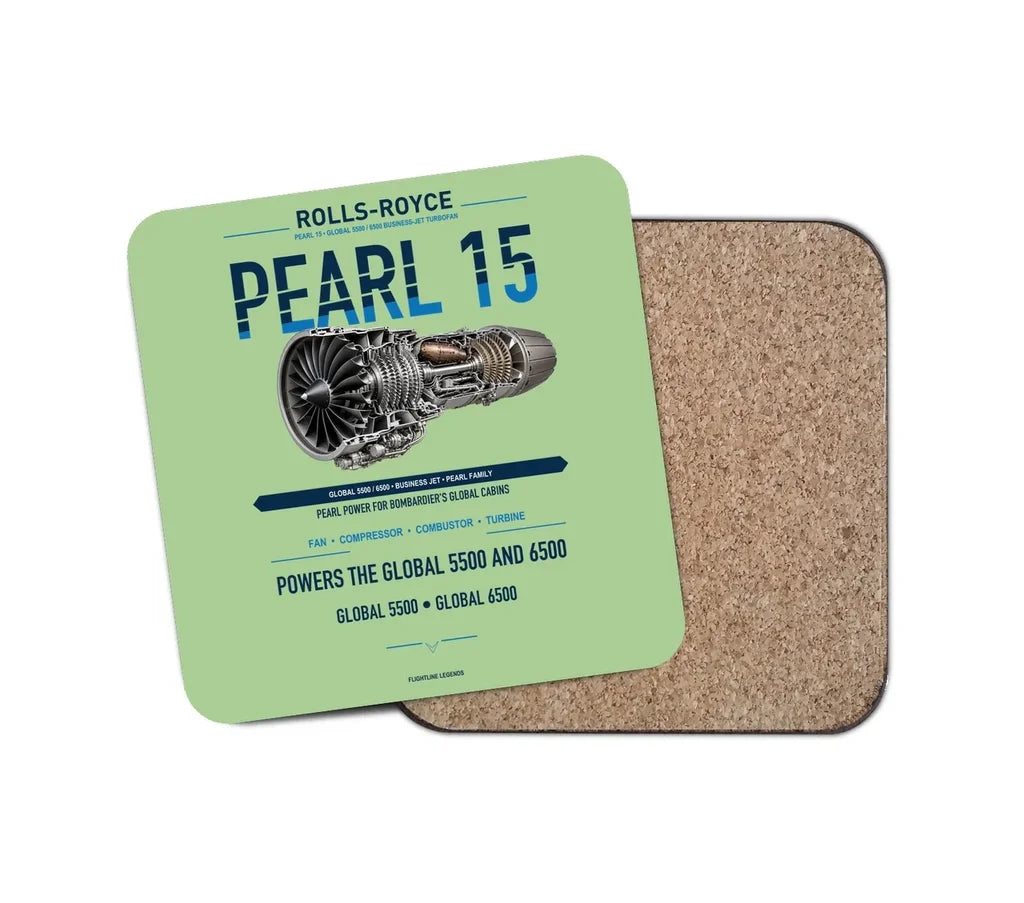 PEARL 15 design on light green 1 piece coaster