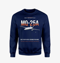 Thumbnail for MQ-25A STINGRAY design on navy blue sweatshirt