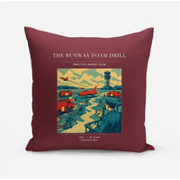 Thumbnail for VINTAGE G4461 - The Runway Foam Drill - Designed Pillows design on darkred