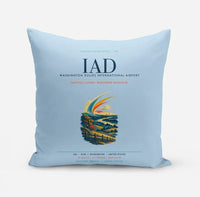 Thumbnail for Washington Dulles International Airport (IAD) design on light blue pillow