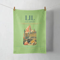 Thumbnail for Lille Airport (LIL) design on light green towel