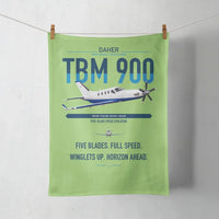 Thumbnail for Daher TBM 900 design on light green towel