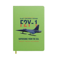 Thumbnail for F2Y-1 Sea Dart Supersonic from the Sea design on light green notebook