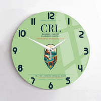 Thumbnail for Brussels South Charleroi Airport (CRL) design on light green no frame wall clock