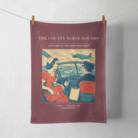 Thumbnail for VINTAGE G4481 - The County Nurse Rounds - Designed Towels design on darkred