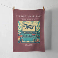 Thumbnail for VINTAGE G4397 - The Drive-In Flypast - Designed Towels design on darkred