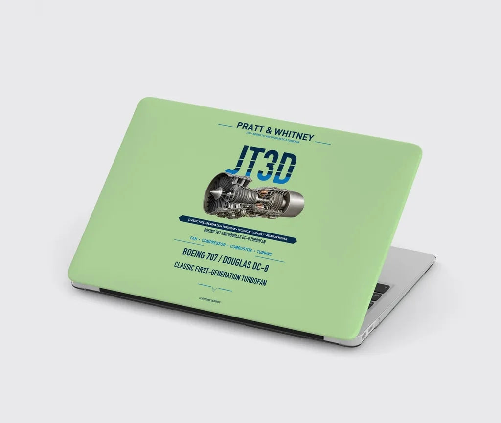 JT3D design on light green MacBook case