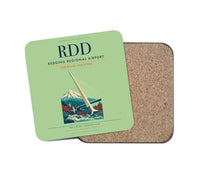 Thumbnail for Redding Regional Airport (RDD) design on light green 1 piece coaster