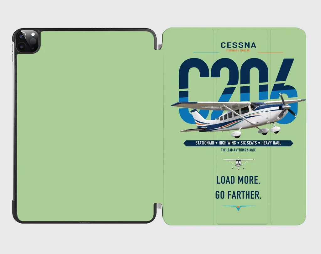 Cessna 206 Stationair design on light green ipad tablet case