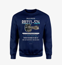 Thumbnail for RB211-524 design on navy blue sweatshirt