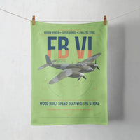 Thumbnail for de Havilland Mosquito FB VI design on light green towel