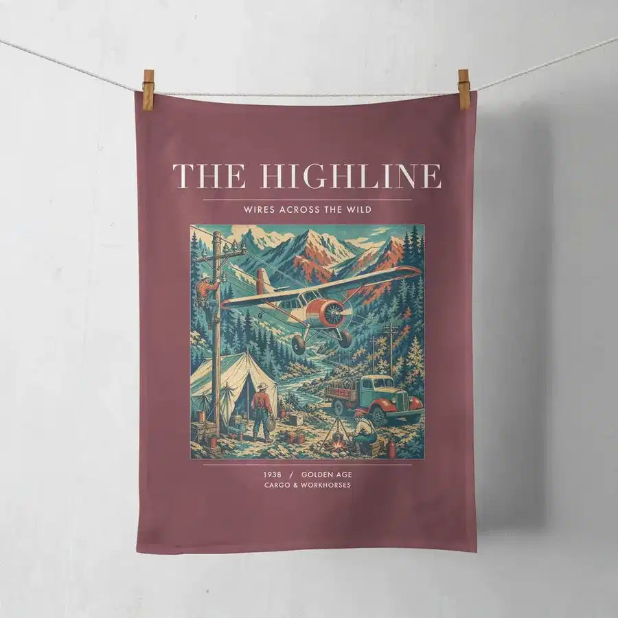 VINTAGE G4051 - The Highline - Designed Towels design on darkred