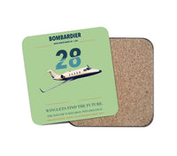 Thumbnail for Bombardier Learjet 28 design on light green 1 piece coaster